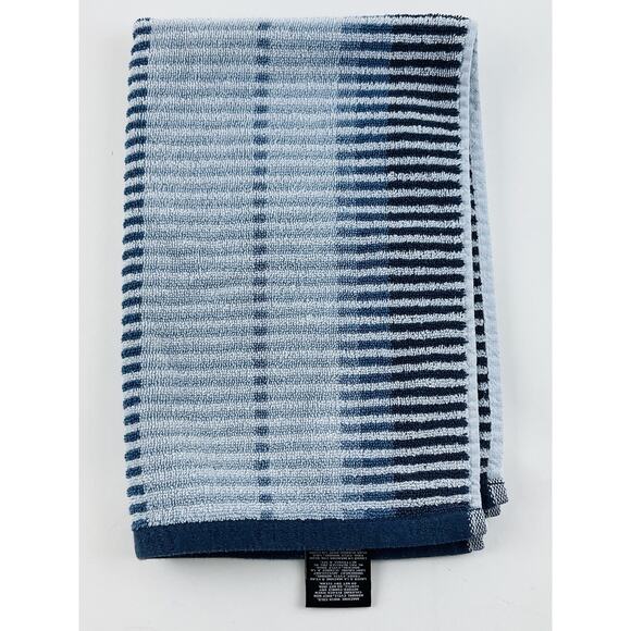 TOMMY HILFIGER Blue Striped Hand Towel Rare Sky Baby Navy Blue Cotton Pakistan - Picture 4 of 10